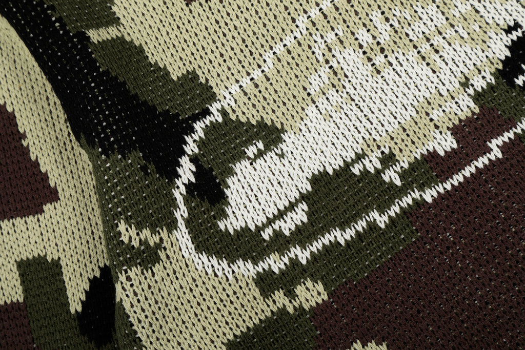 Corteiz Camo Knit Zip Hoodie / Cardigan