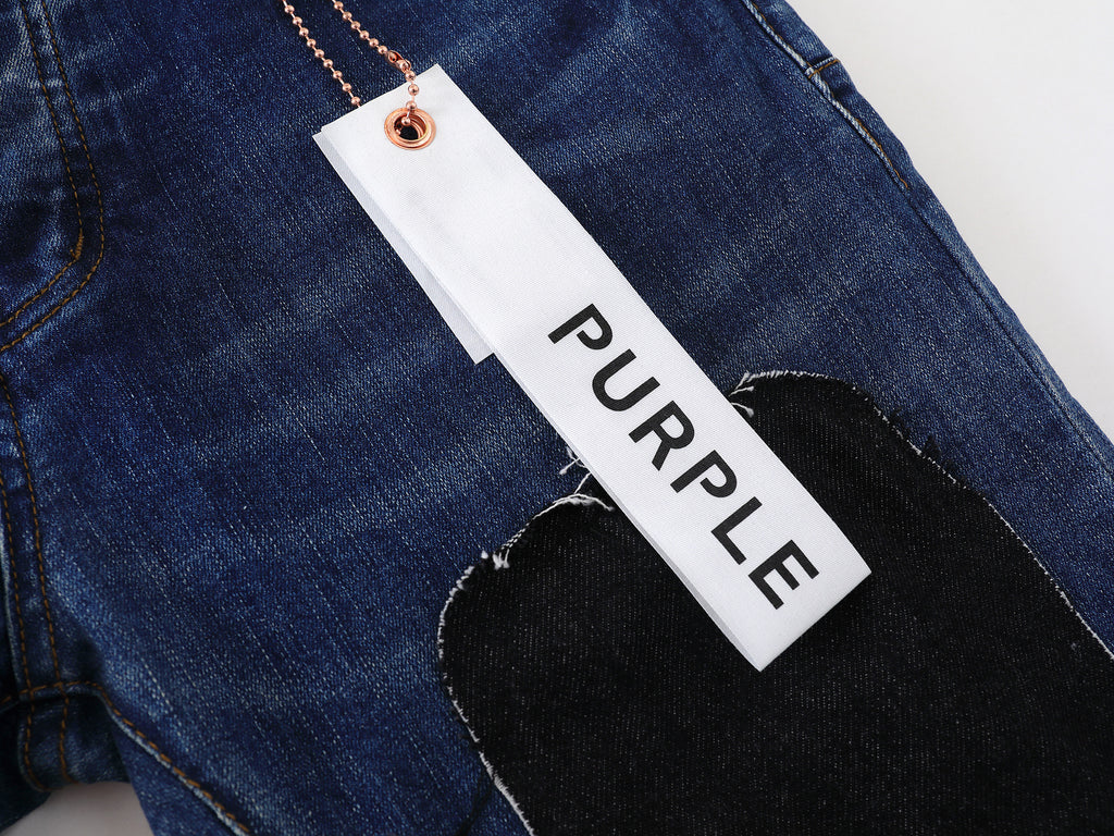 Purple Brand "Multi Patch" / "Patchwork" Skinny Jeans - Dark Wash