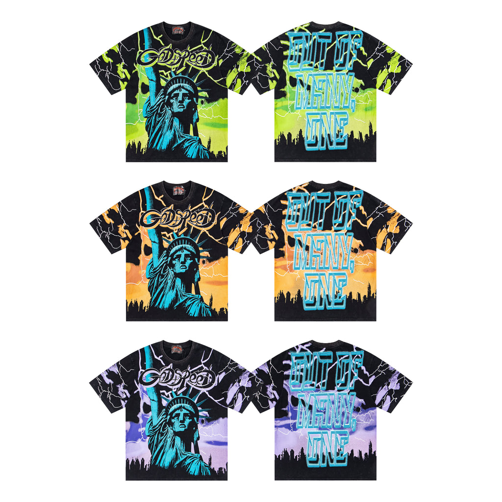 Godspeed NYC "Out Of Many, One" Freiheitsstatue T-Shirt