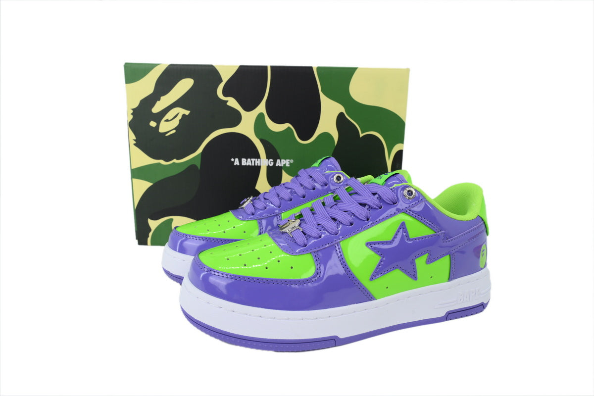 BAPE STA Low "Purple/Lime Green" Patent