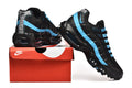 This is a Nike Air Max 95 in a black and university blue colorway