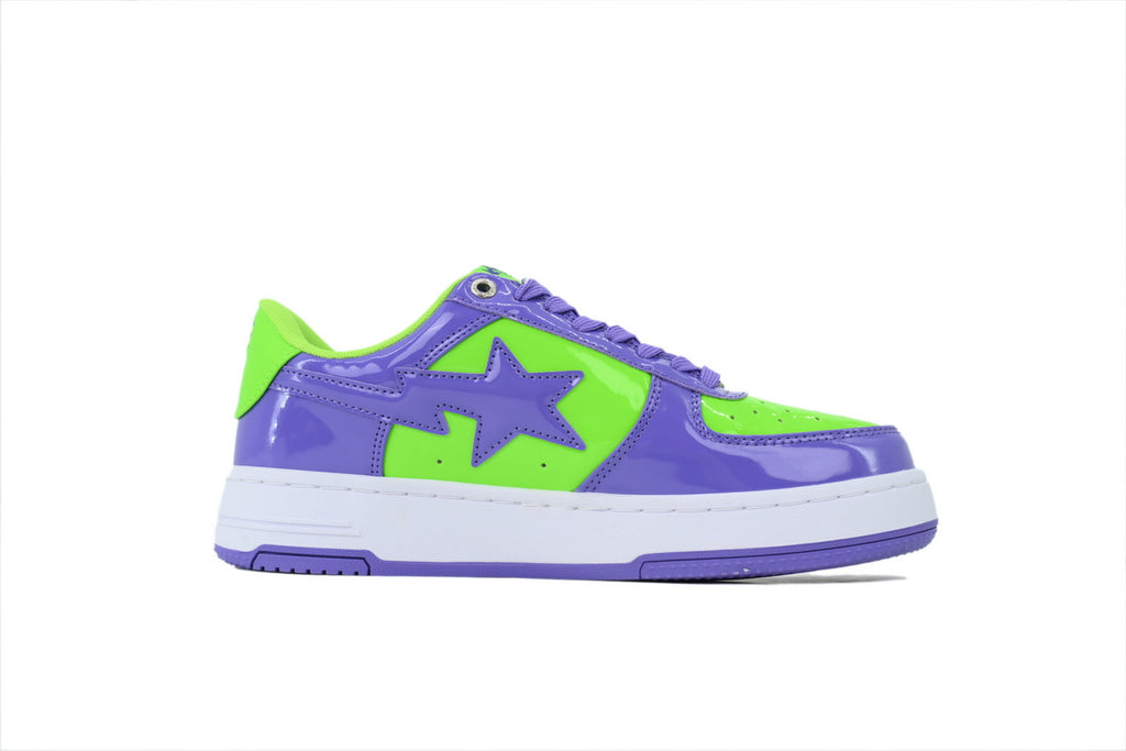 BAPE STA Low "Purple/Lime Green" Patent