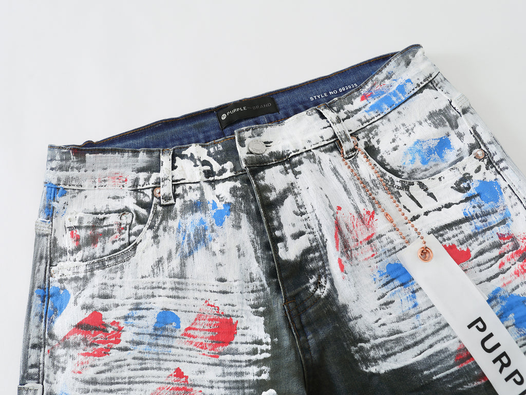 Purple Brand "Paint Splatter" Skinny Jeans”