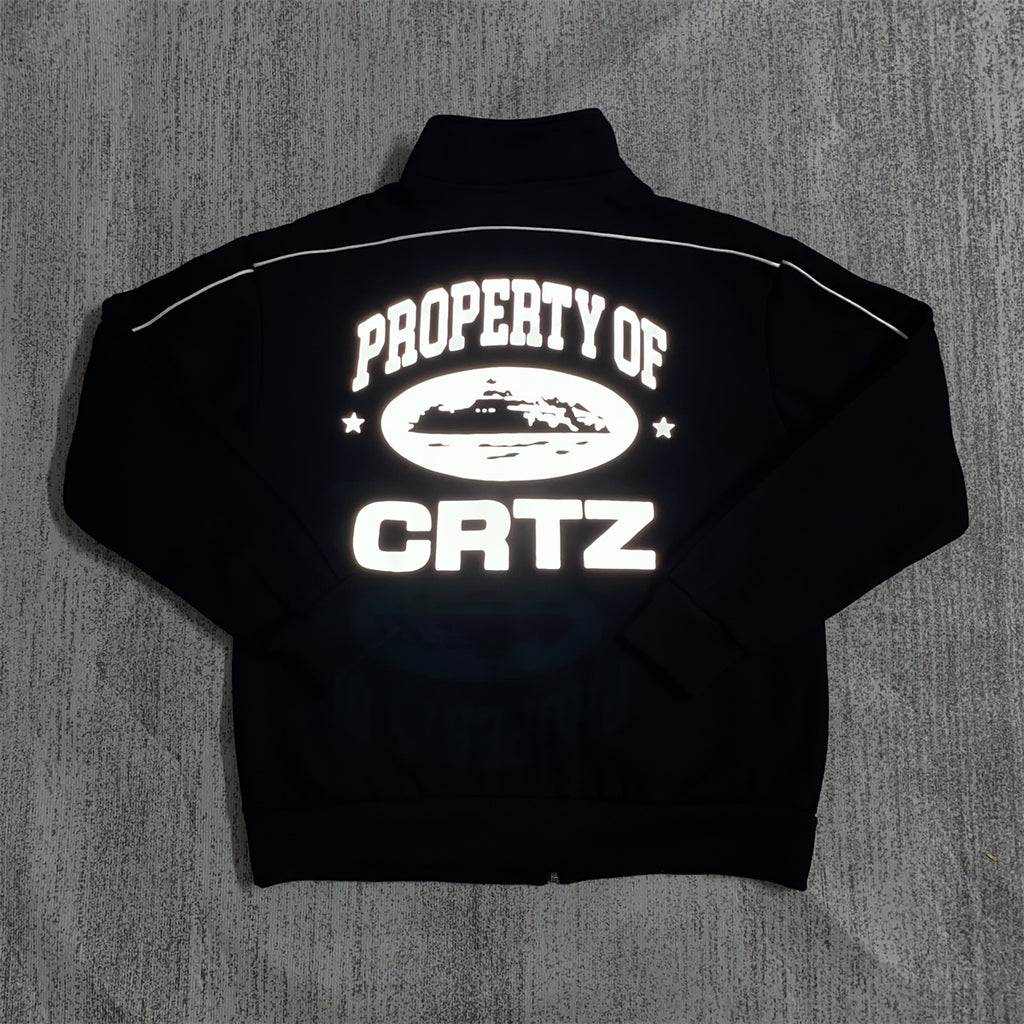 Corteiz „Property of CRTZ“ Reflektierender Trainingsanzug, komplettes Set