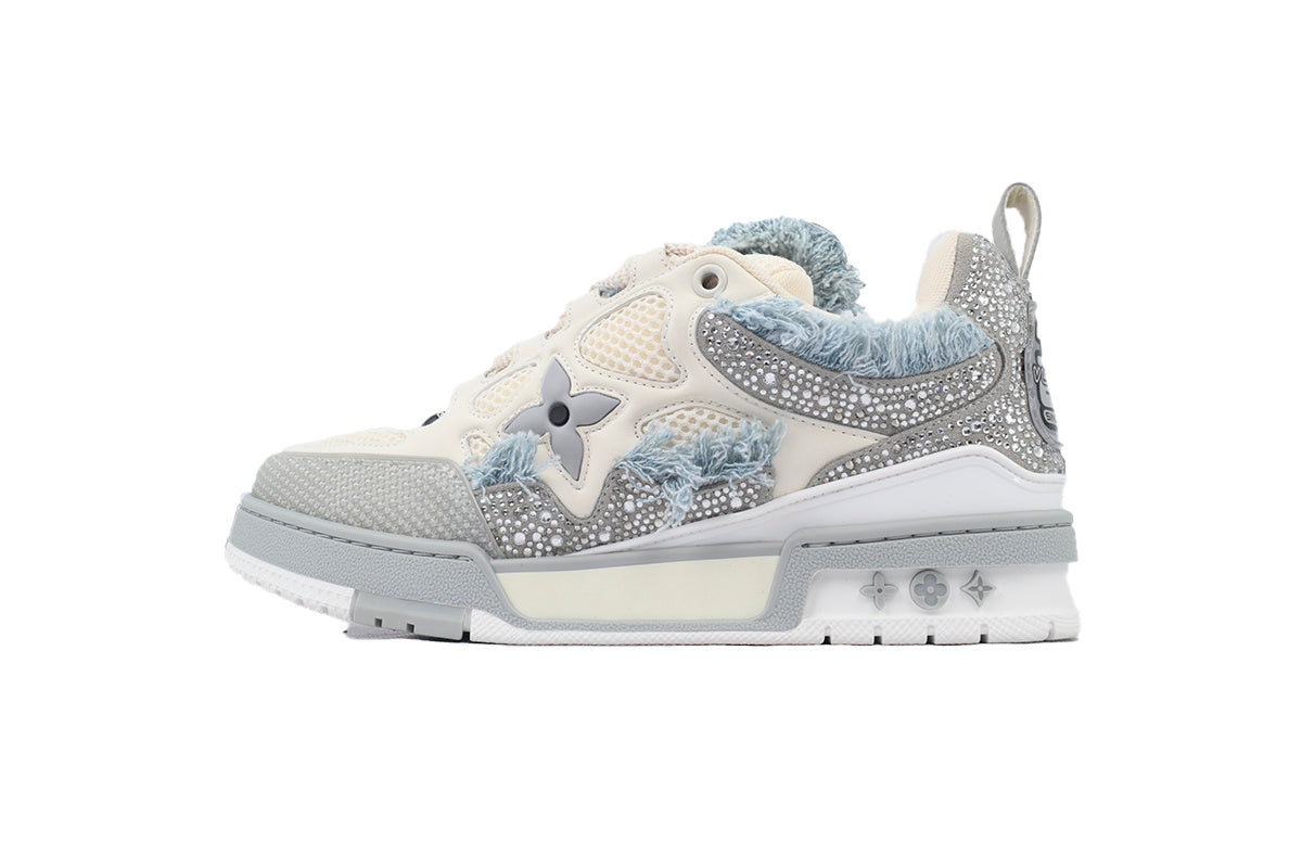 Louis Vuitton LV Trainer Maxi "Grey Denim Crystal
