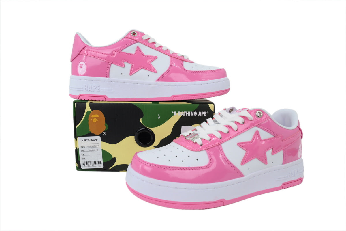 BAPE STA Low "Pink/White" Patent Leather