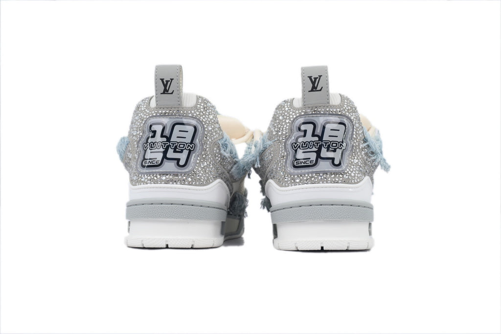 Louis Vuitton LV Trainer Maxi "Grey Denim Crystal