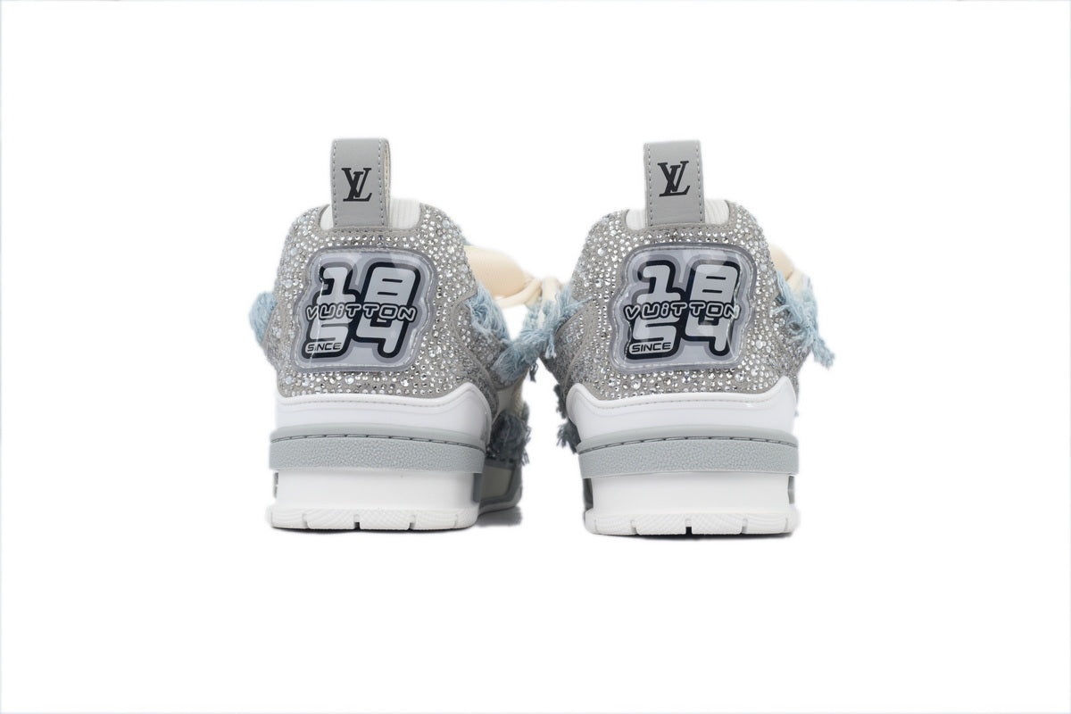 Louis Vuitton LV Trainer Maxi "Grey Denim Crystal