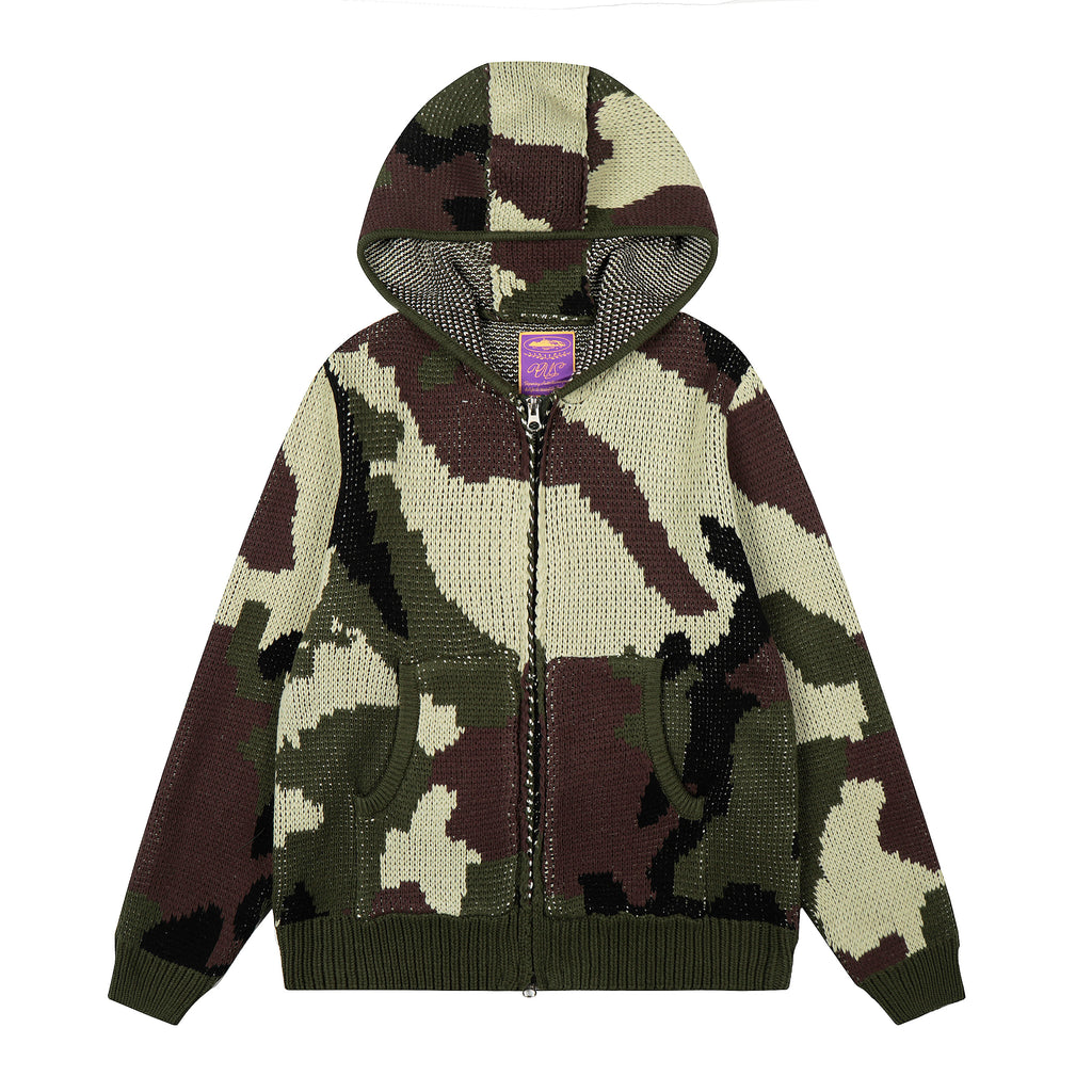 Corteiz Camo Knit Zip Hoodie / Cardigan