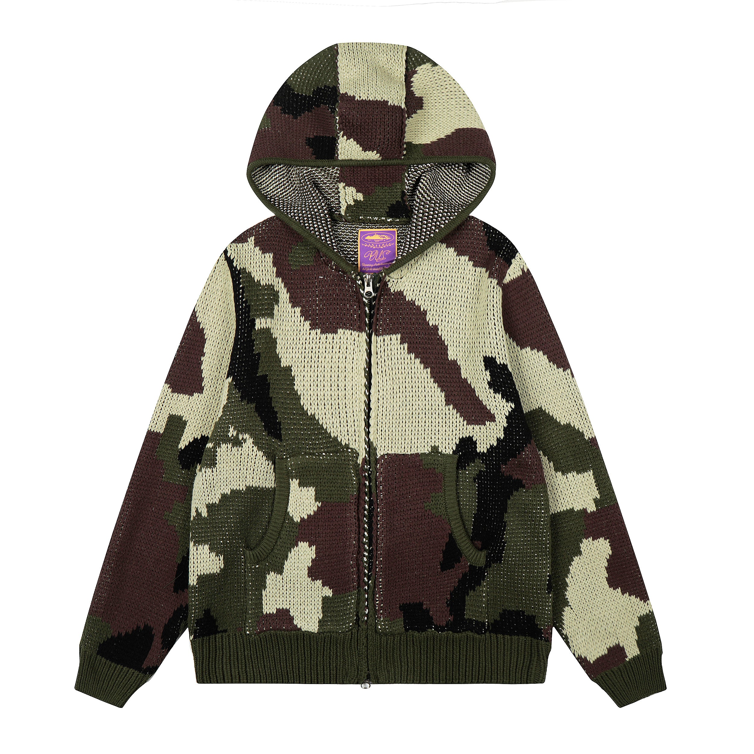 Corteiz Camo Knit Zip Hoodie / Cardigan