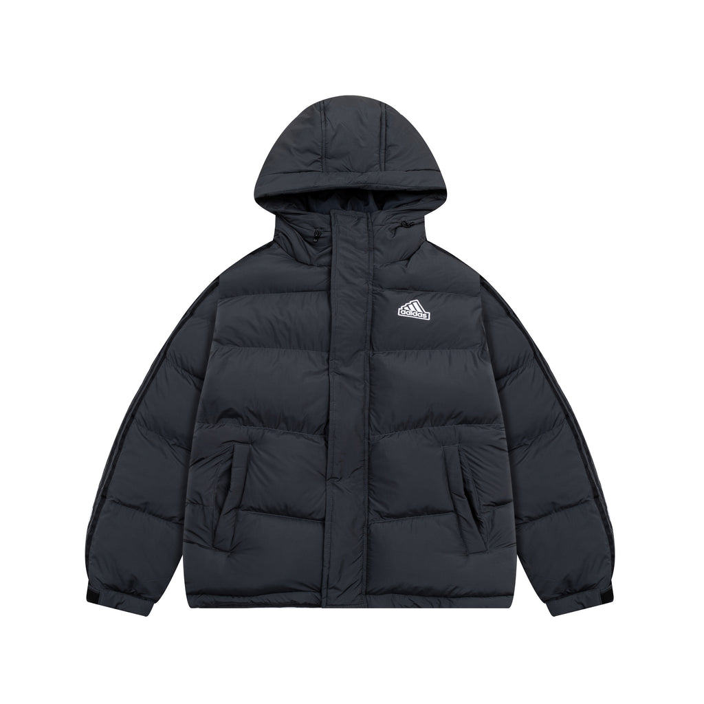 Addias 3-Stripes Oversized Hooded Puffer Jacket