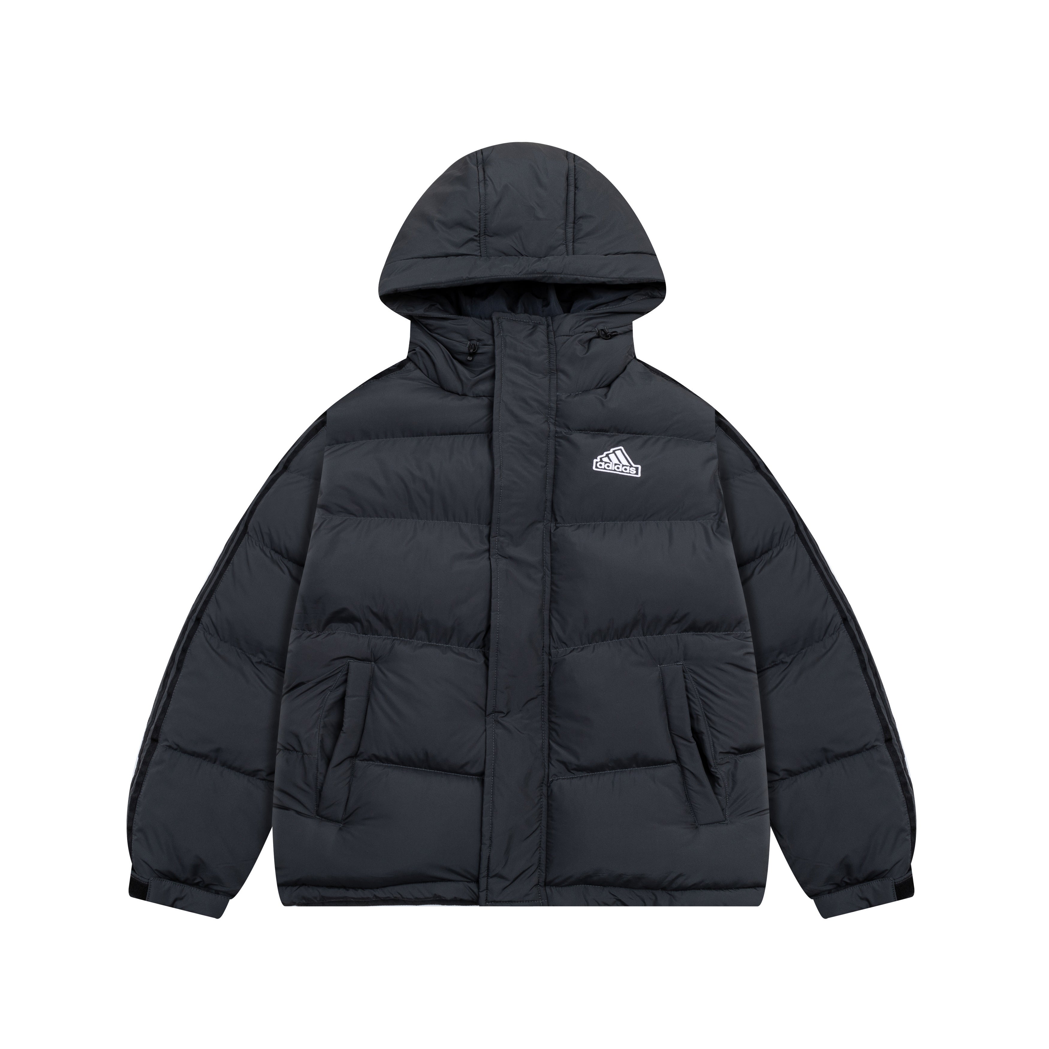 Addias 3-Stripes Oversized Hooded Puffer Jacket