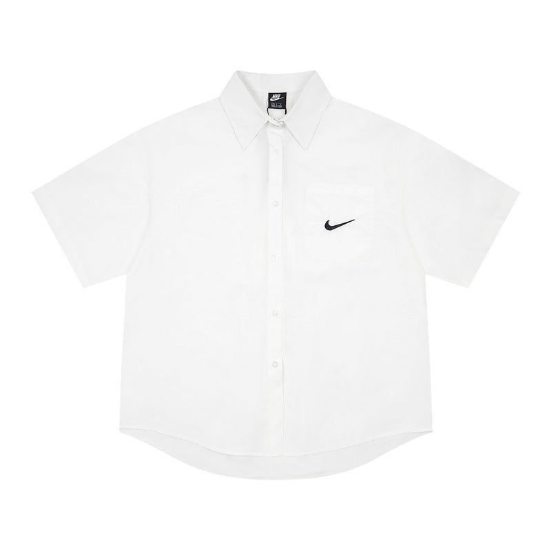 Nike Sportswear Short Sleeve Button-Up Shirt .