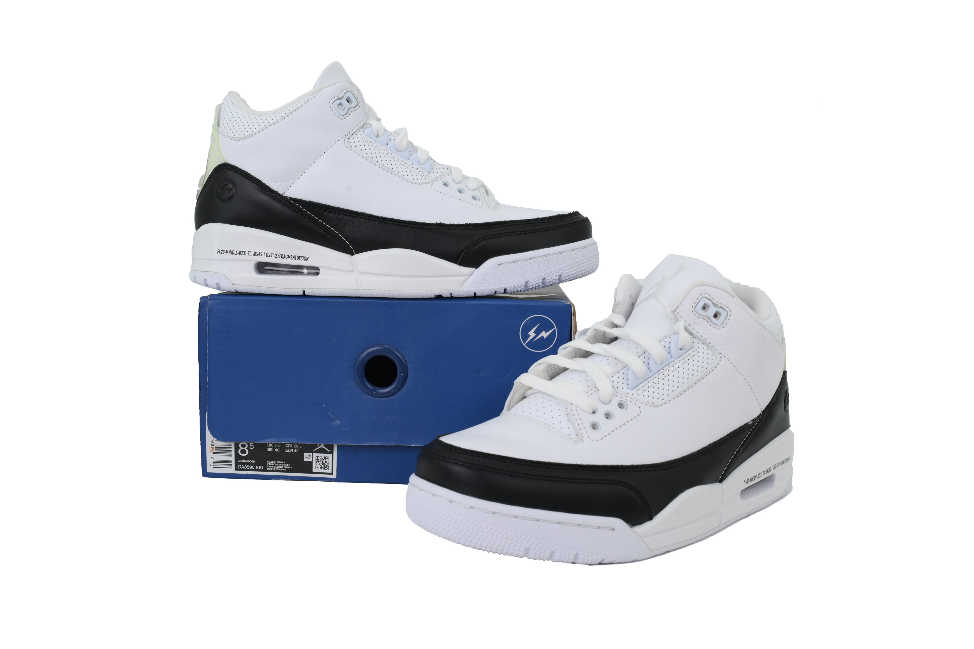 Air Jordan 3 x Fragment Design "White/Black