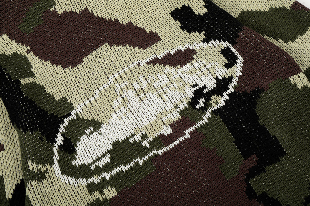 Corteiz Camo Knit Zip Hoodie / Cardigan