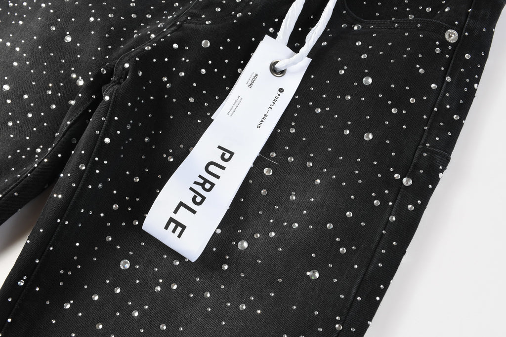 Purple Brand "Crystal" / "Embellished" Skinny Jeans - Black*