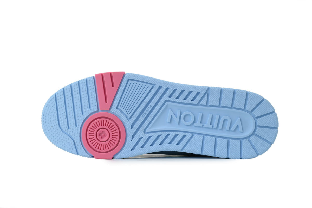 Louis Vuitton LV Trainer "Light Blue Flower Motif"