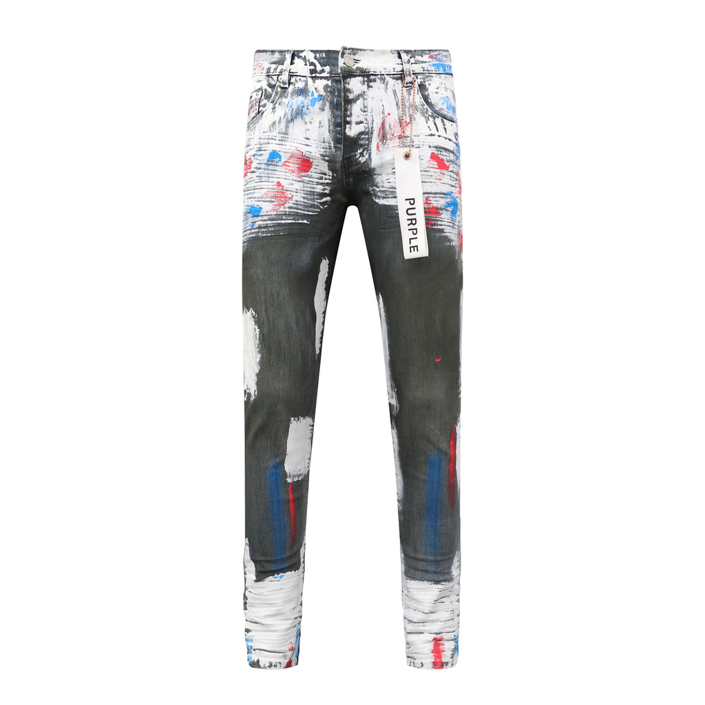 Purple Brand "Paint Splatter" Skinny Jeans”