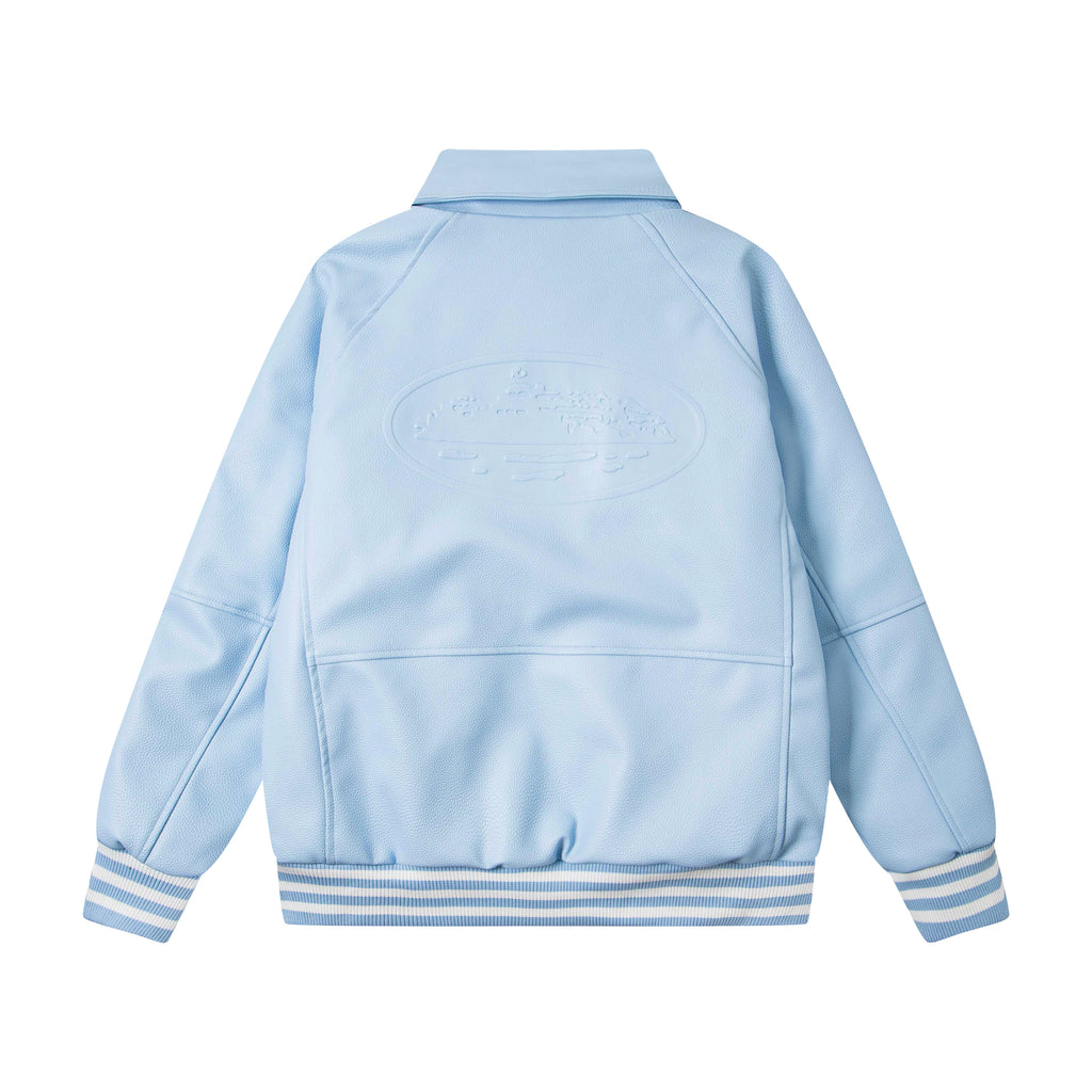 Corteiz Alcatraz Leather Bomber Jacket