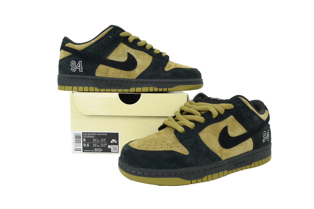 Nike SB Dunk Low x Supreme Jewel Olive/Black