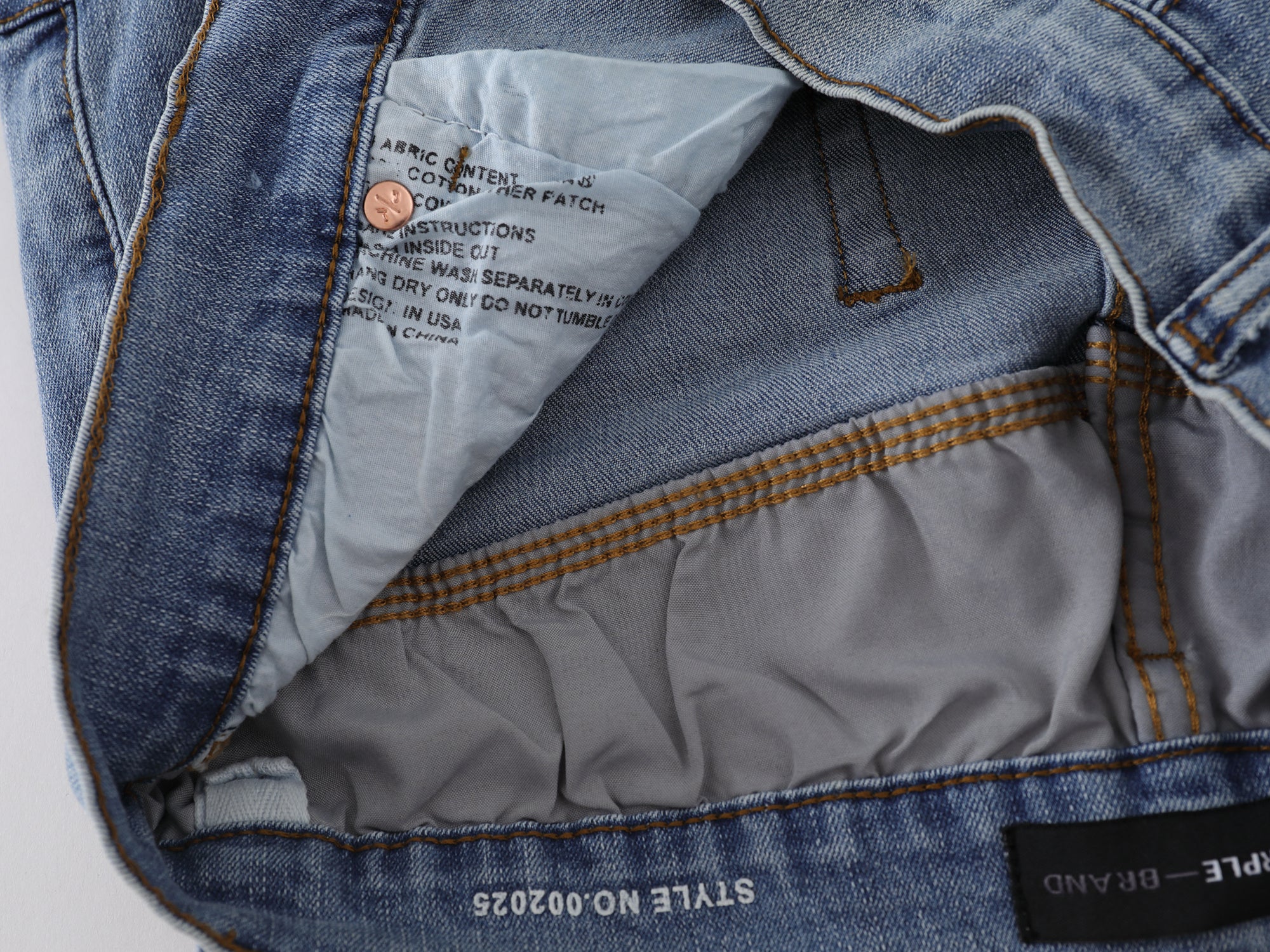 Purple Brand Light Wash Distressed Skinny Jeans
