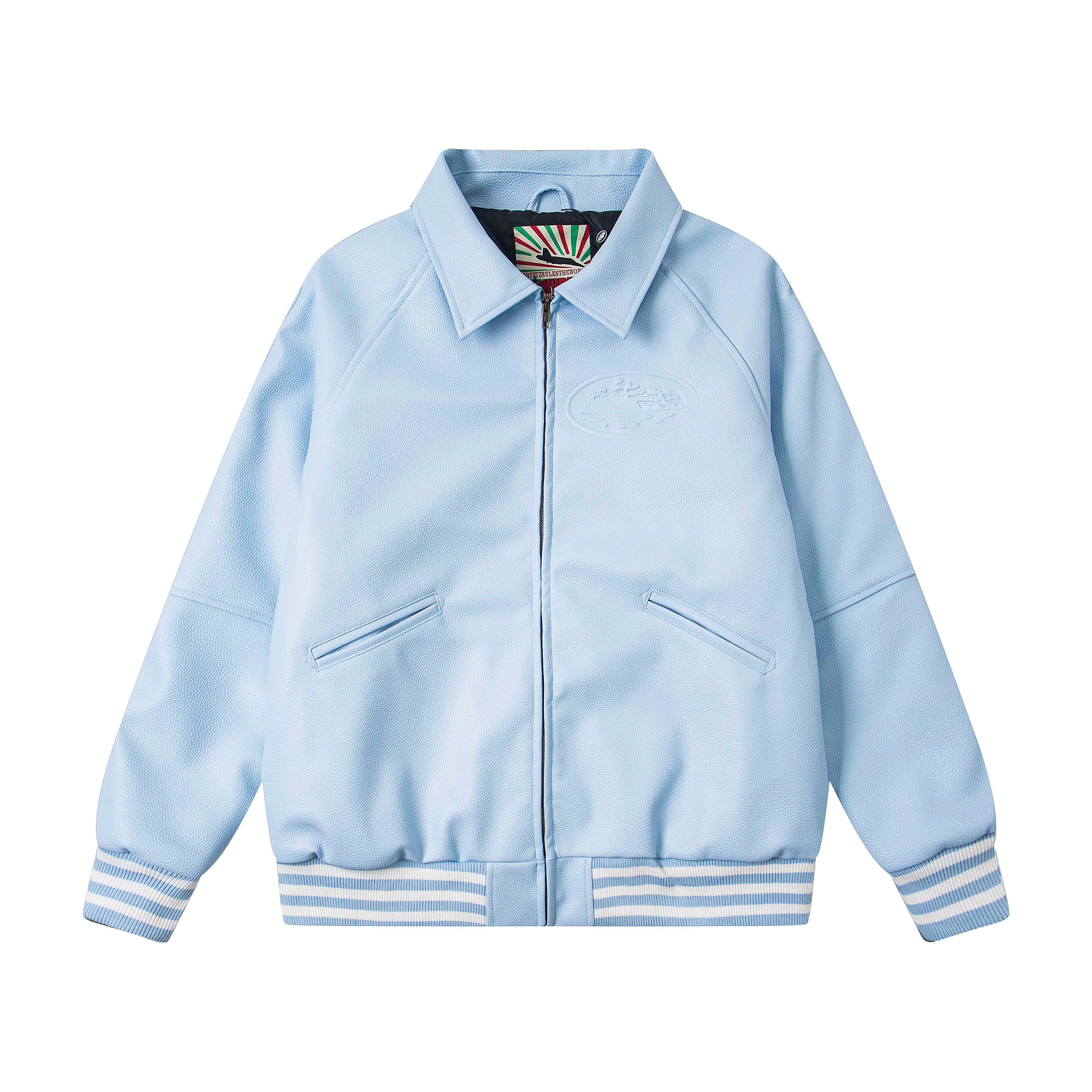 Corteiz Alcatraz Leather Bomber Jacket