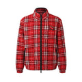Burberry Check Fleece Zip Jacket - Red