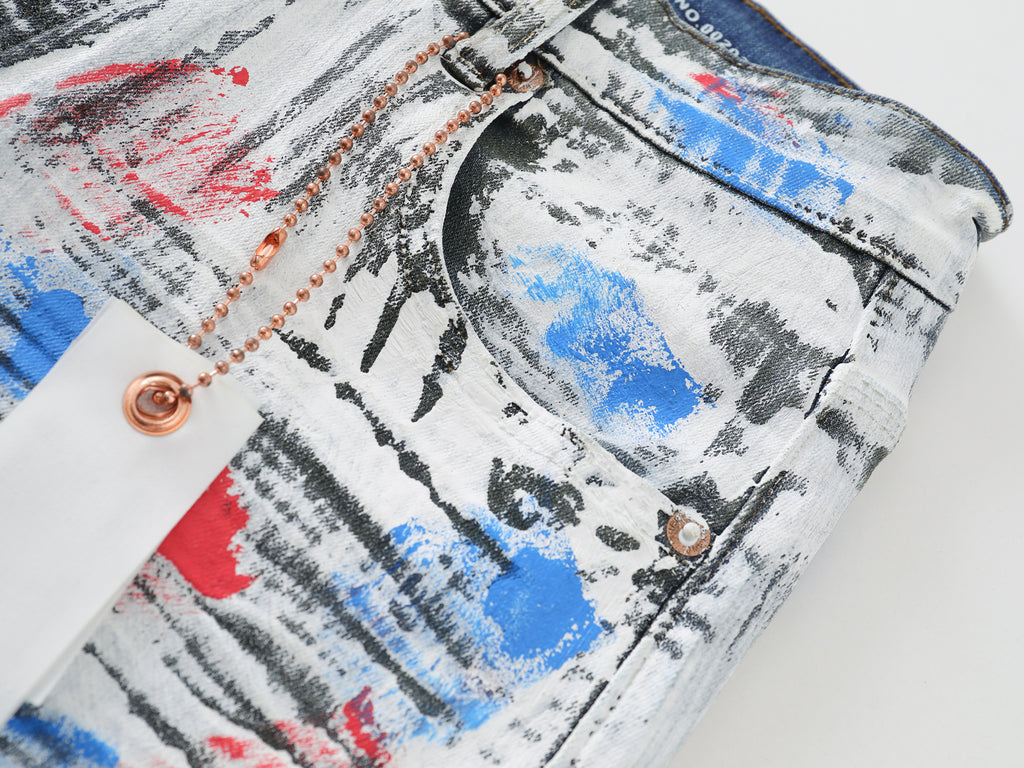 Purple Brand "Paint Splatter" Skinny Jeans”