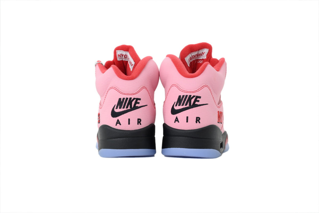 Awake NY x Air Jordan 5 Arctic Pink + black/red shark teeth + “23” heel