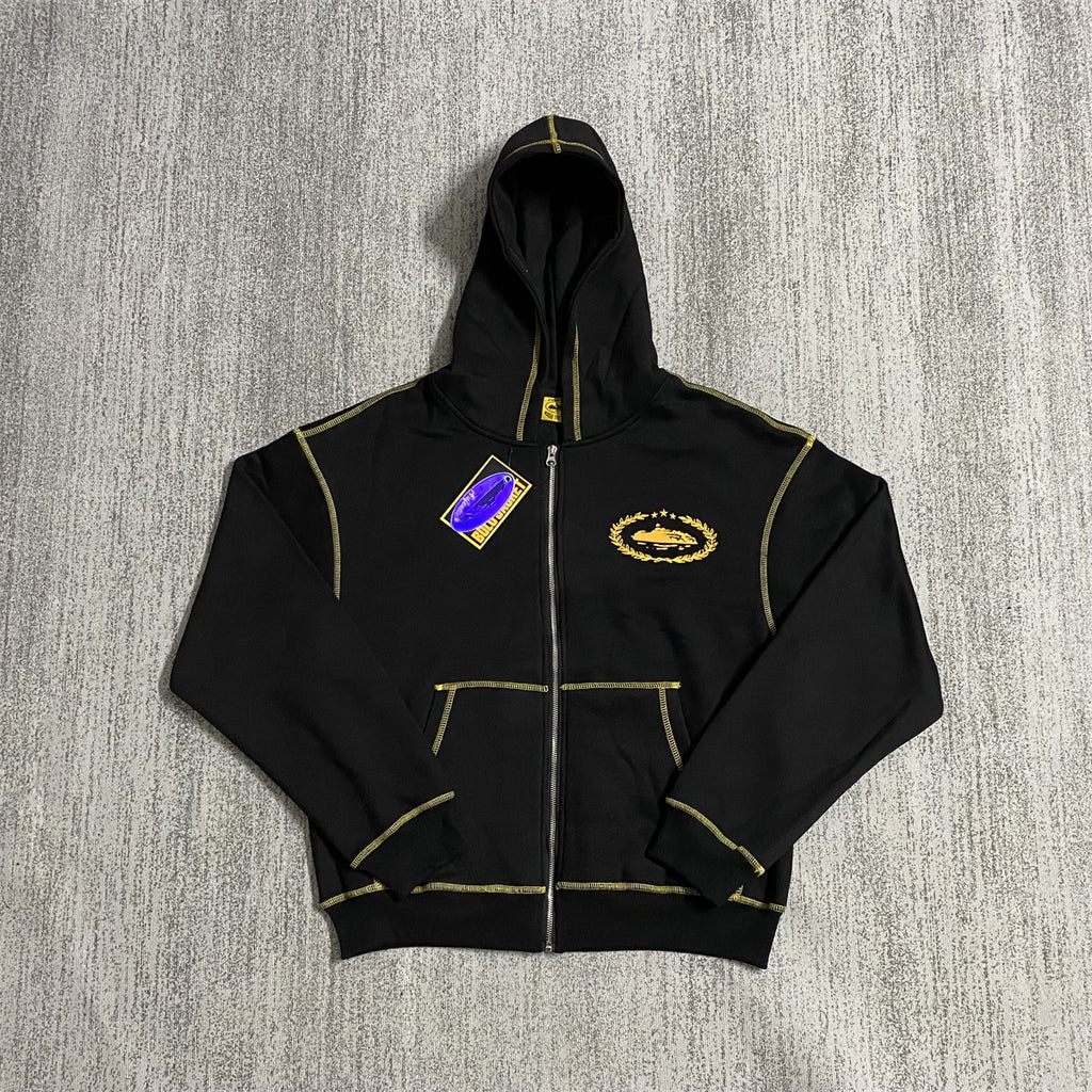 MCorteiz "Règle Sur Le Monde" Zip-Hoodie - Schwarz/Gold