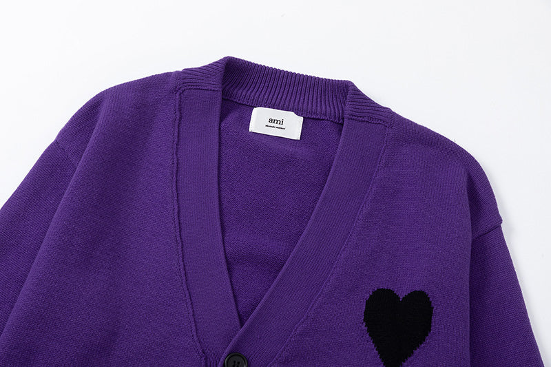 AMI Paris Ami de Coeur V-Neck Cardigan Unisex