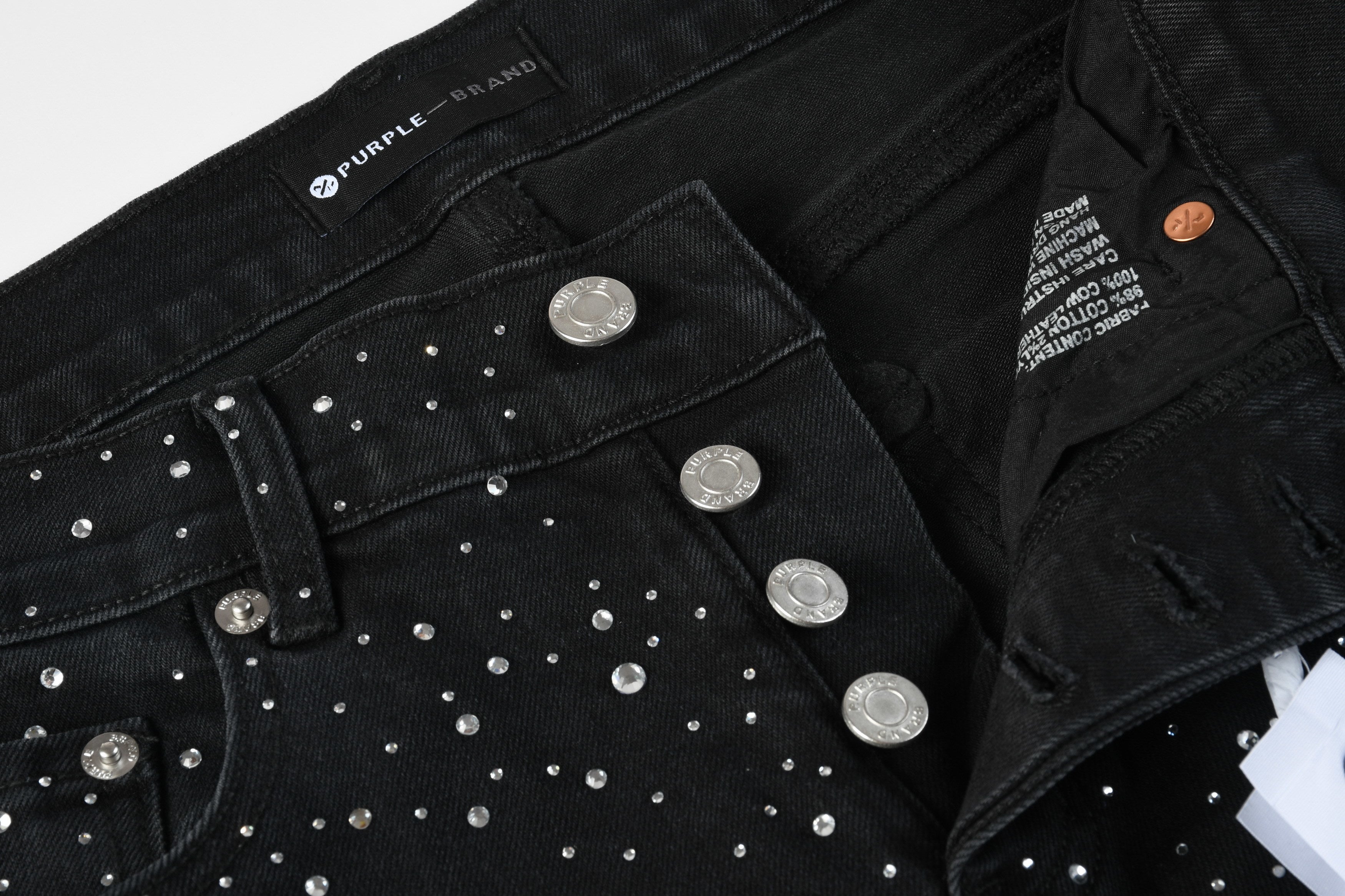 Purple Brand "Crystal" / "Embellished" Skinny Jeans - Black*