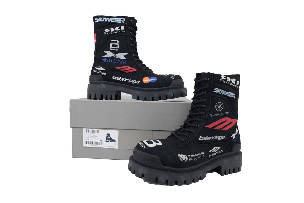 Balenciaga "Skiwear Logo" Combat Boots