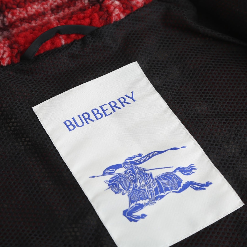 Burberry Check Fleece Zip Jacket - Red