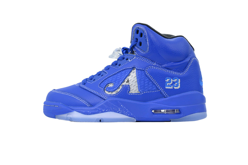 Awake NY x Air Jordan 5 Racer Blue - bright royal blue + silver tongue