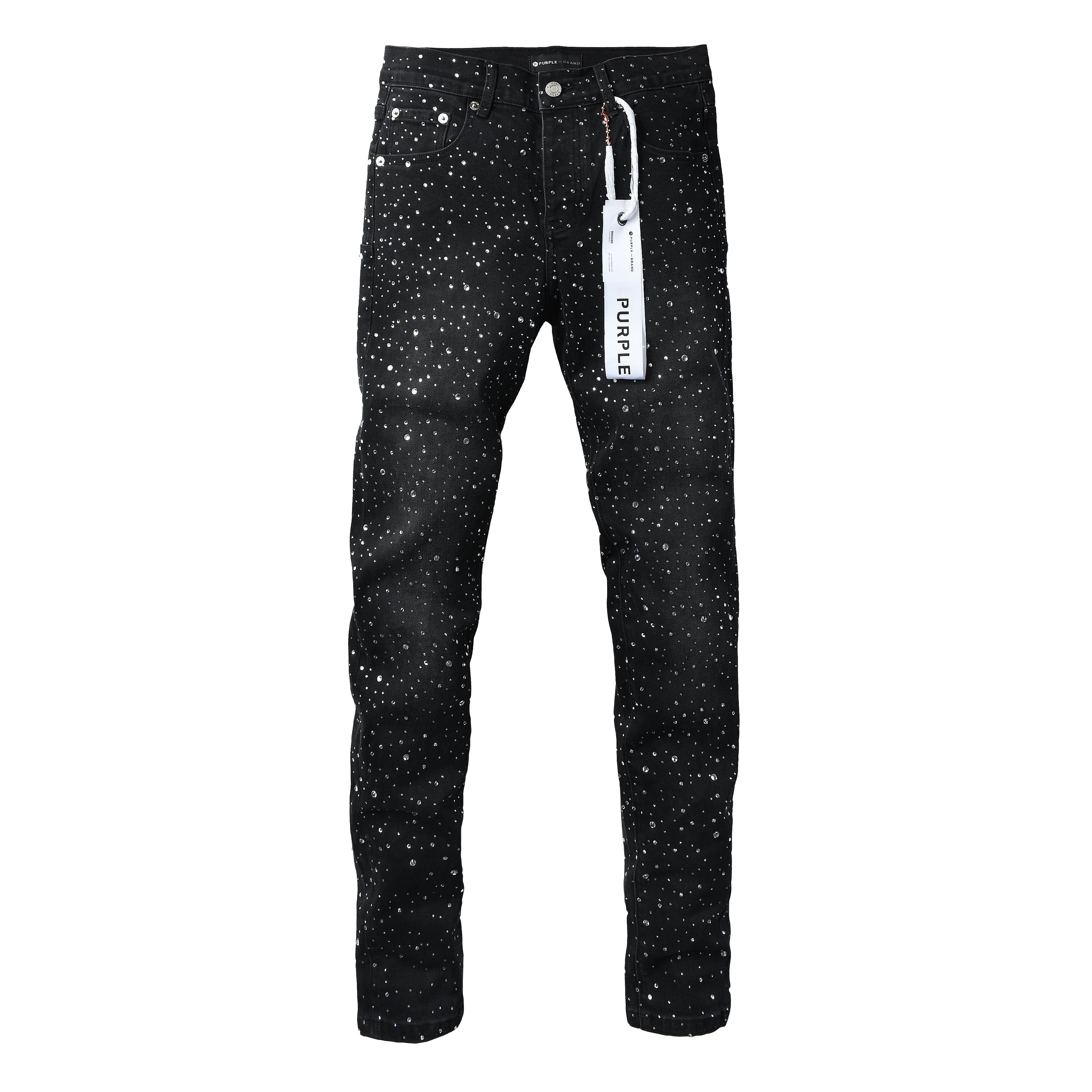 Purple Brand "Crystal" / "Embellished" Skinny Jeans - Black*
