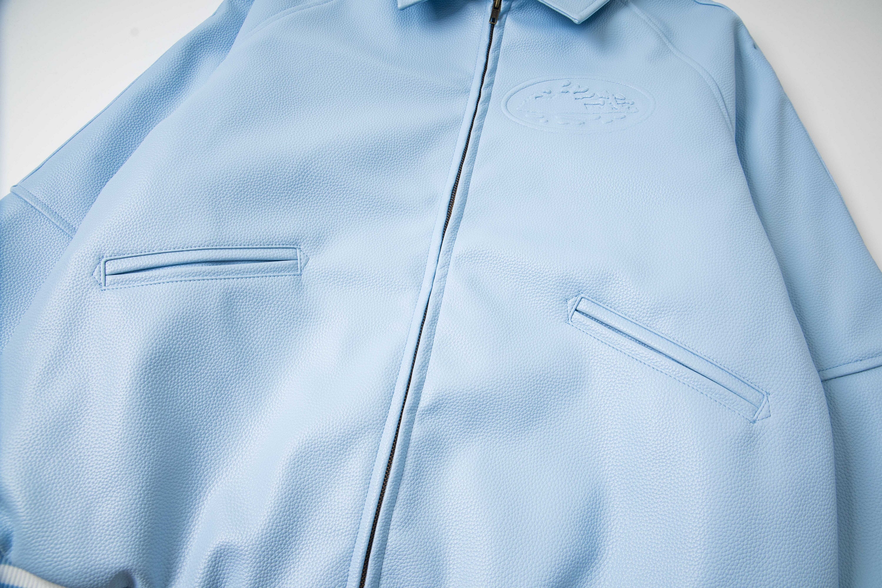 Corteiz Alcatraz Leather Bomber Jacket