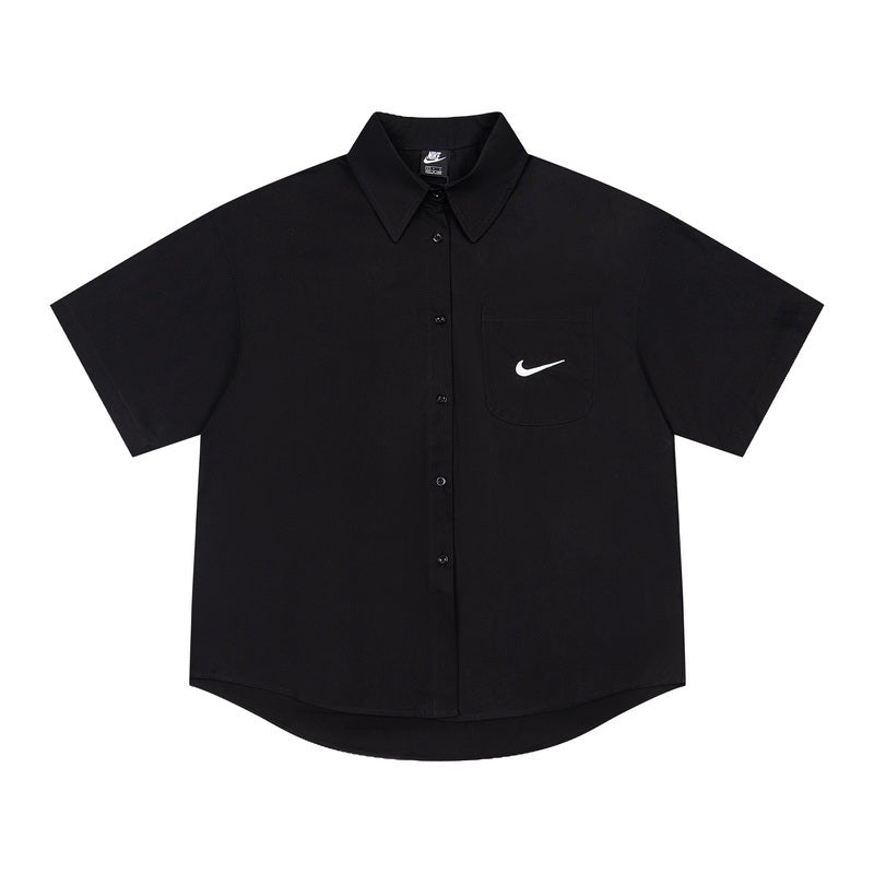 Nike Sportswear Short Sleeve Button-Up Shirt .