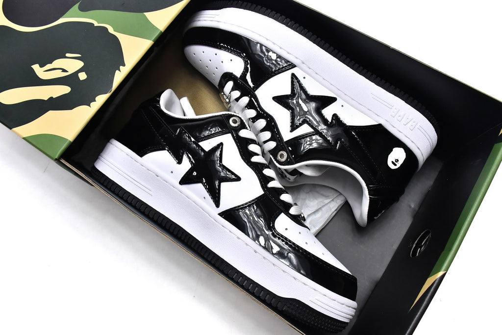 Bape Sta low Black/White Patent