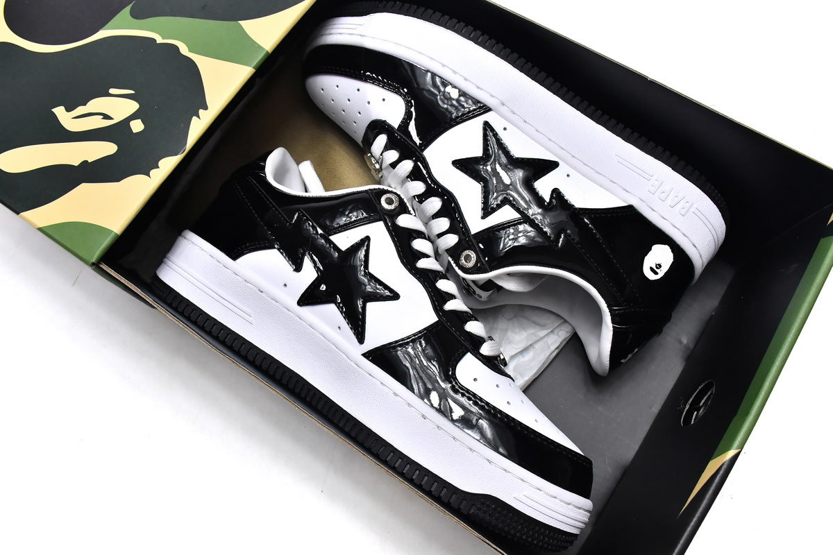 Bape Sta low Black/White Patent