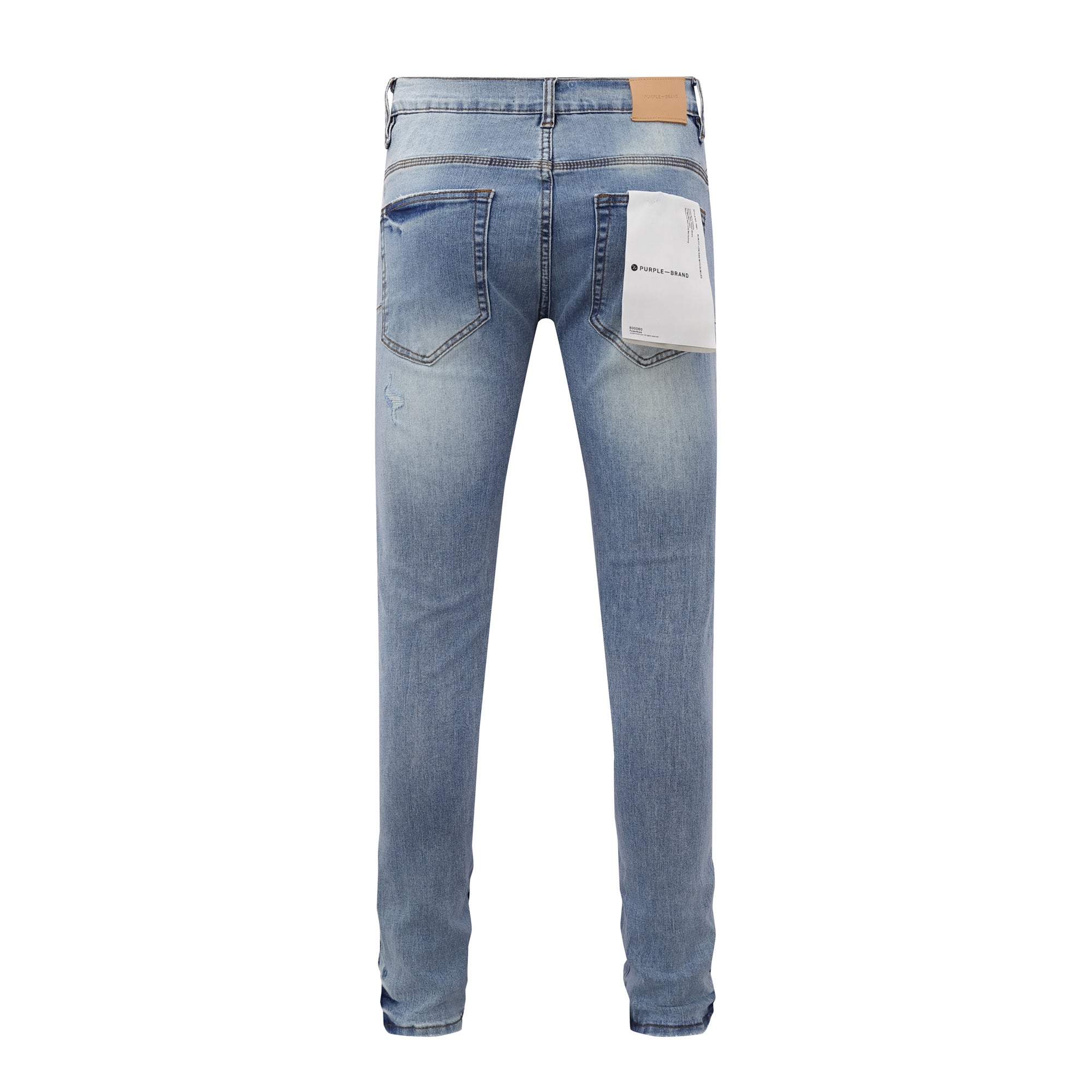 Purple Brand Light Wash Distressed Skinny Jeans