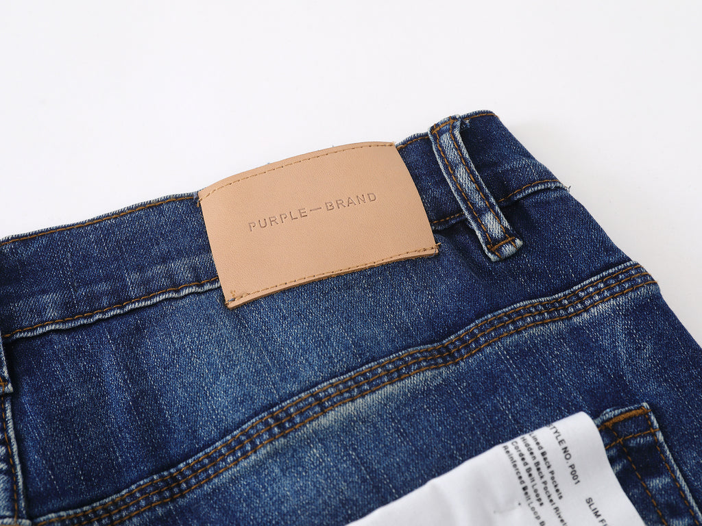 Purple Brand "Multi Patch" / "Patchwork" Skinny Jeans - Dark Wash