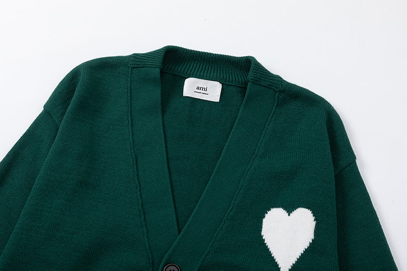 AMI Paris Ami de Coeur V-Neck Cardigan Unisex