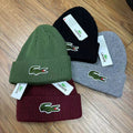 Lacoste Ribbed Cuff Beanie with Croc Patch
