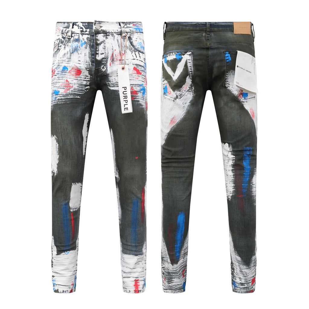 Purple Brand "Paint Splatter" Skinny Jeans”