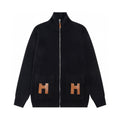 Hermès"H"Patch Zip-Up Knit Cardigan/Jacket