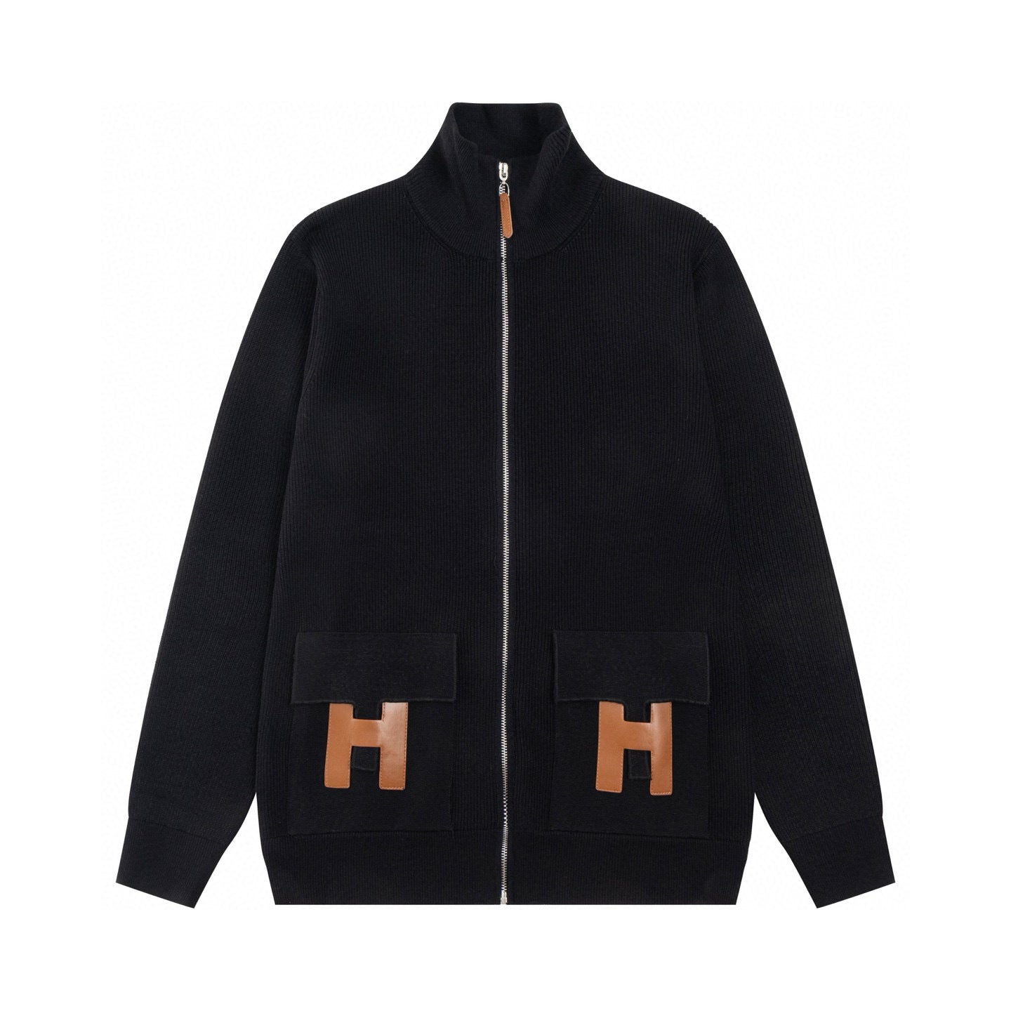 Hermès"H"Patch Zip-Up Knit Cardigan/Jacket