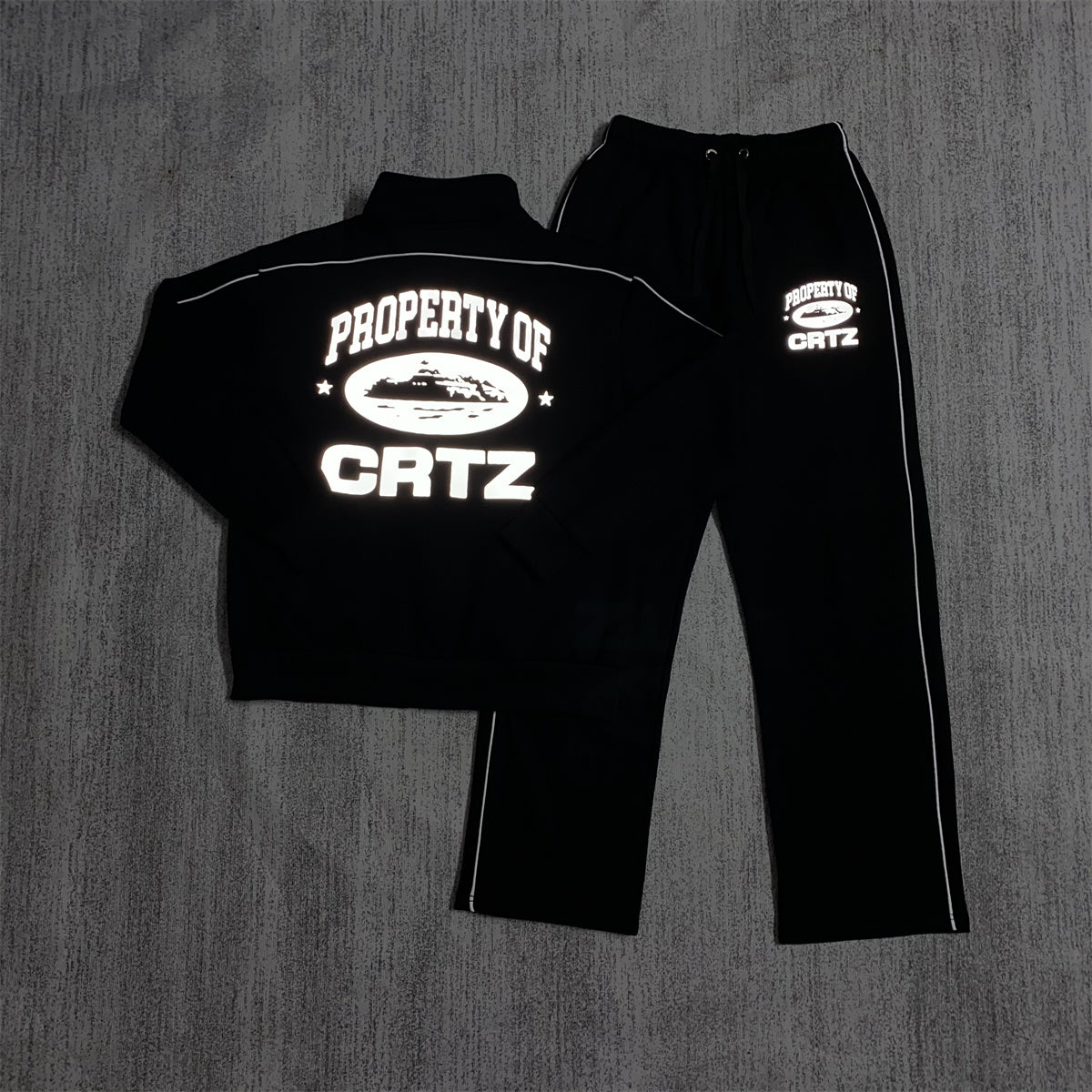 Corteiz "Property of CRTZ" Reflective Tracksuit full set ‘n