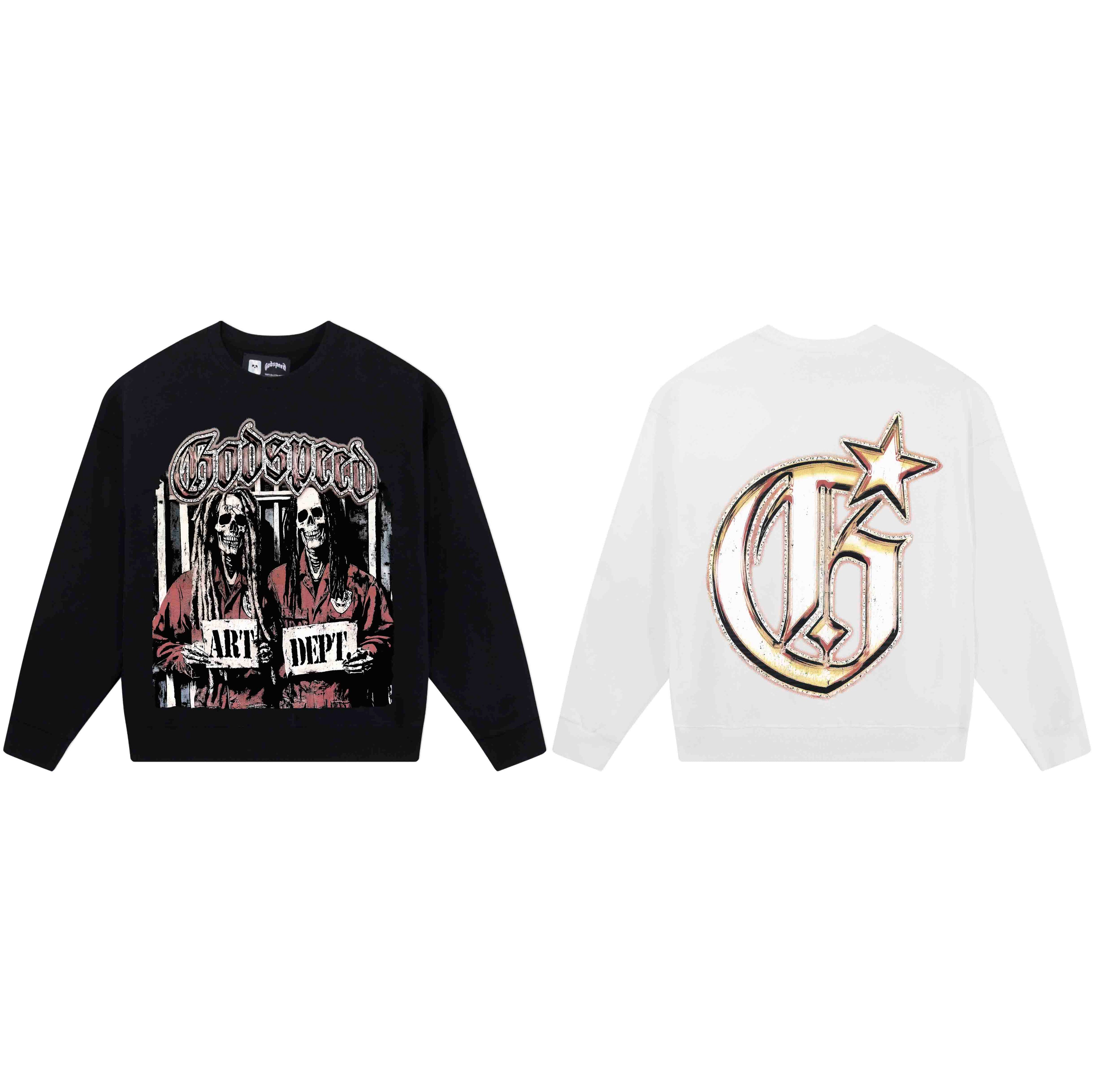 Godspeed "Art Dept" Mugshot Crewneck - White