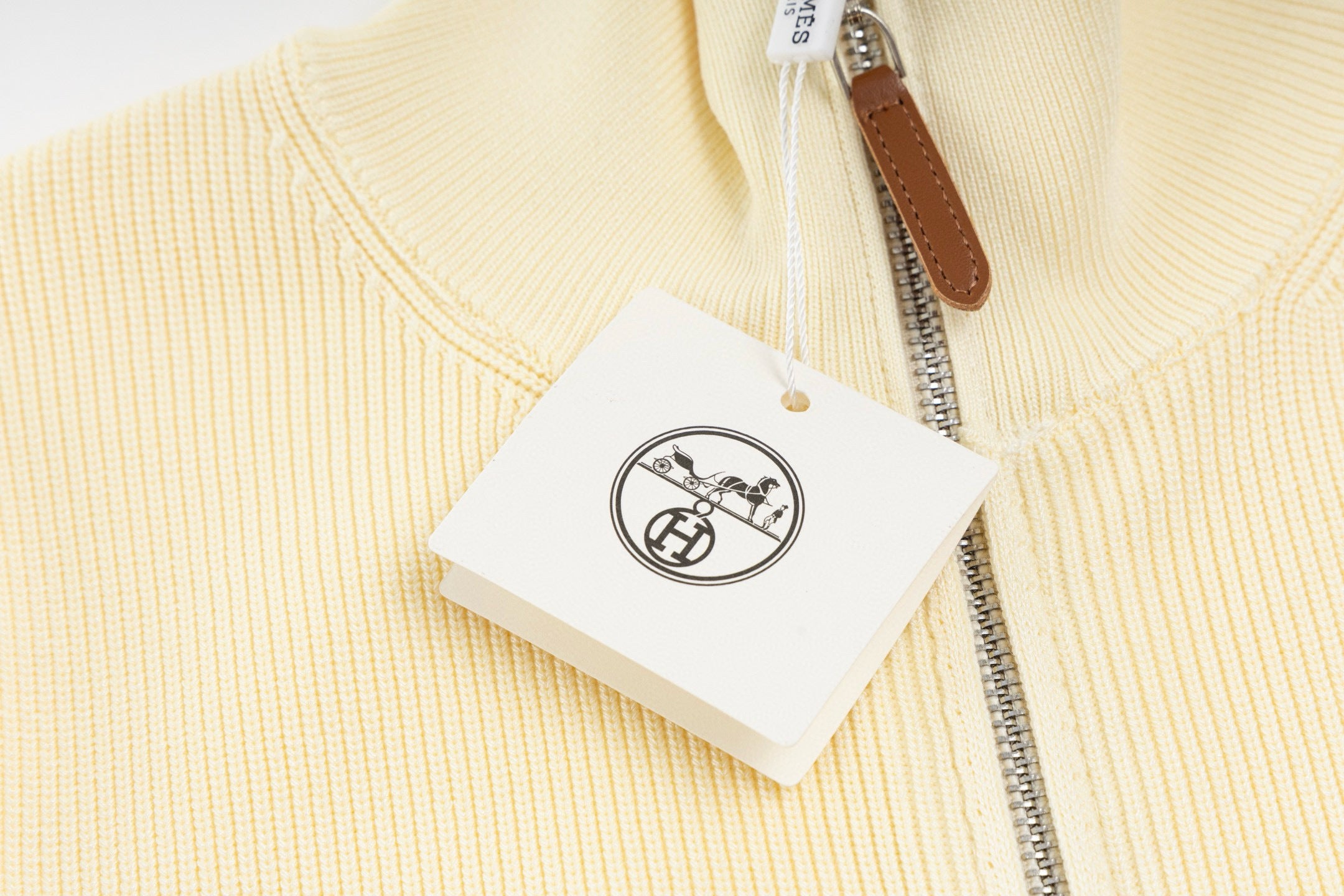 Hermès"H"Patch Zip-Up Knit Cardigan/Jacket